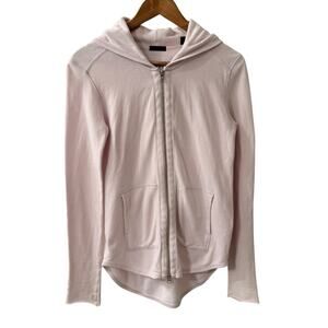 ATM Anthony Thomas Melillo Hoodie Womens Small Pink Full Zip Sweater Cotton